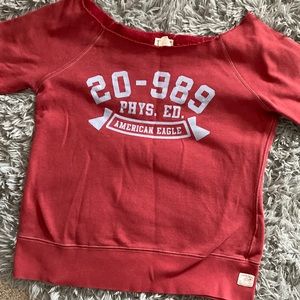 American Eagle Off the Shoulder Distressed Sweatshirt - Large